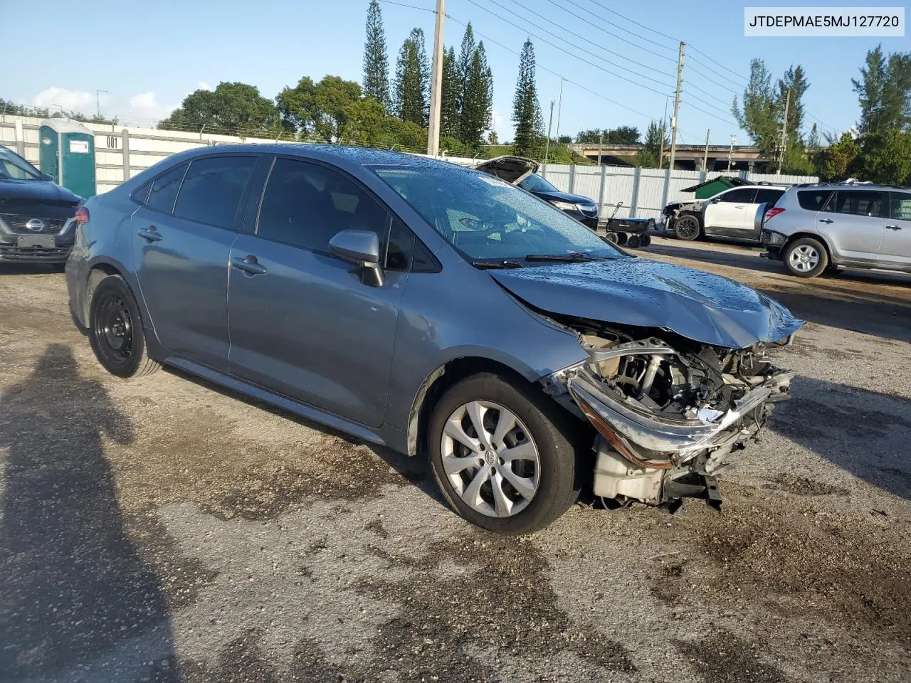 2021 Toyota Corolla Le VIN: JTDEPMAE5MJ127720 Lot: 77443904