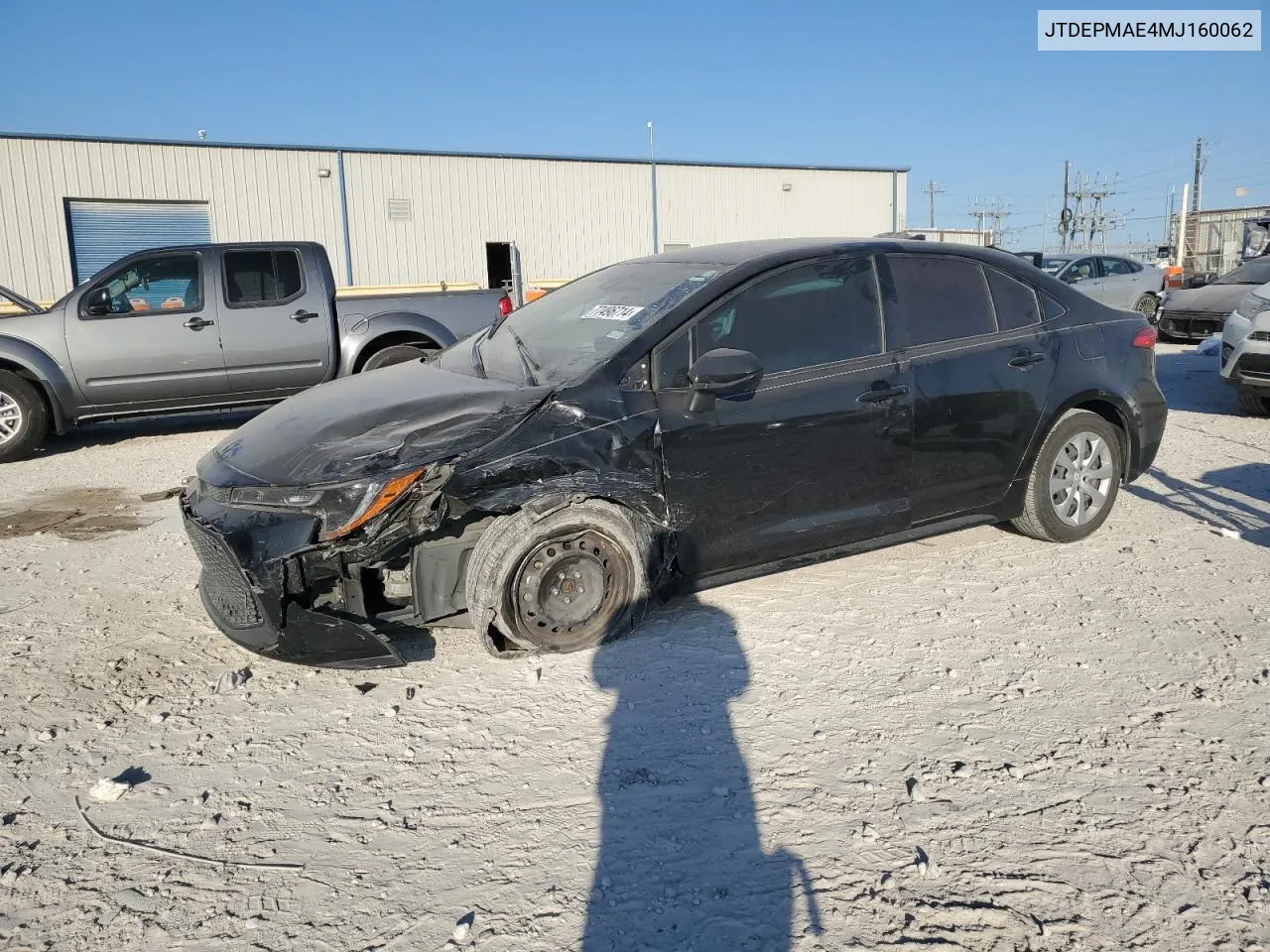 2021 Toyota Corolla Le VIN: JTDEPMAE4MJ160062 Lot: 77496714