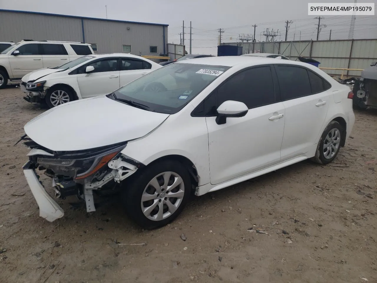 2021 Toyota Corolla Le VIN: 5YFEPMAE4MP195079 Lot: 77835294