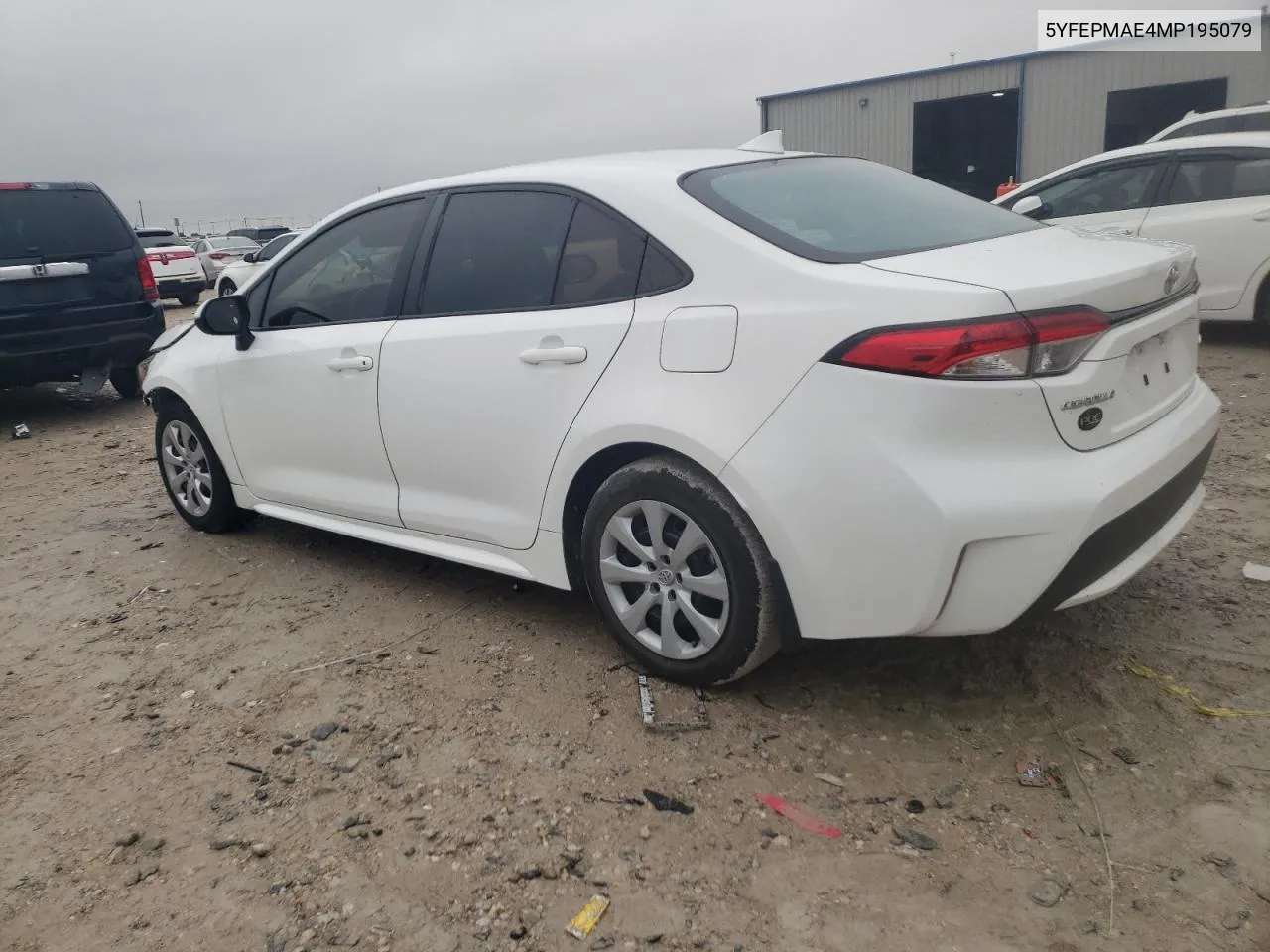 2021 Toyota Corolla Le VIN: 5YFEPMAE4MP195079 Lot: 77835294