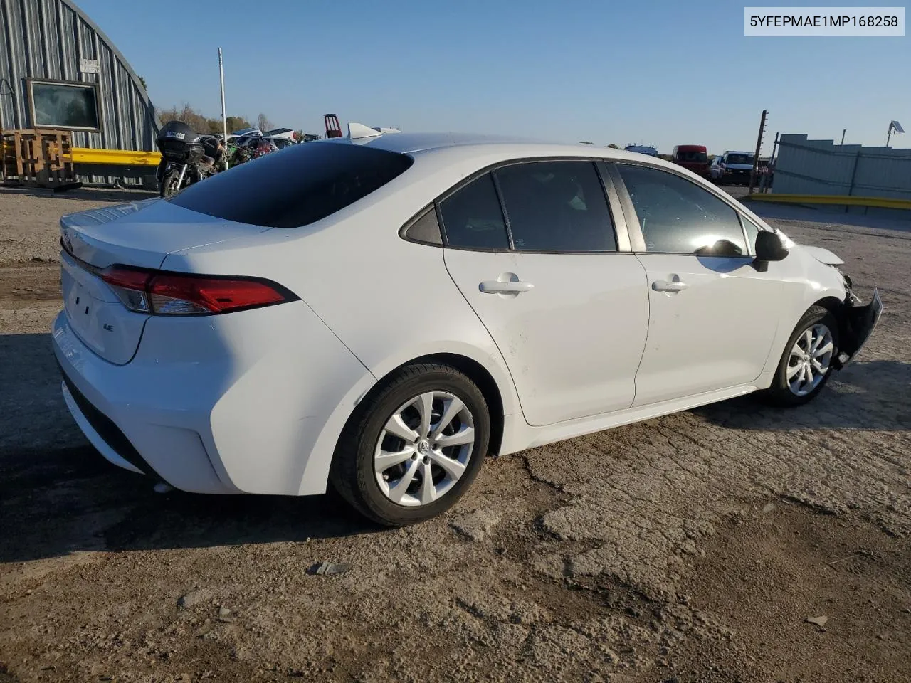 2021 Toyota Corolla Le VIN: 5YFEPMAE1MP168258 Lot: 77878654