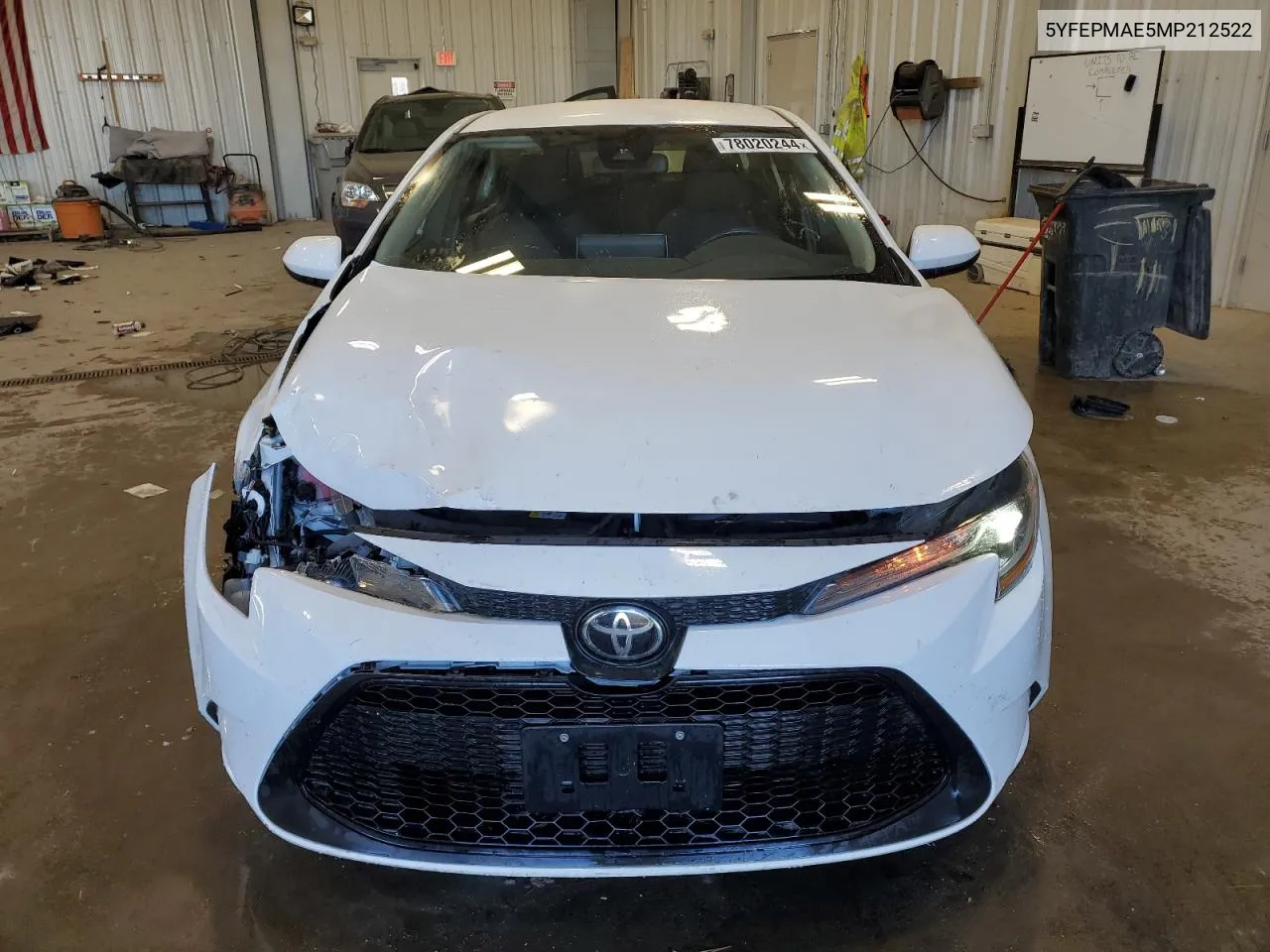 2021 Toyota Corolla Le VIN: 5YFEPMAE5MP212522 Lot: 78020244