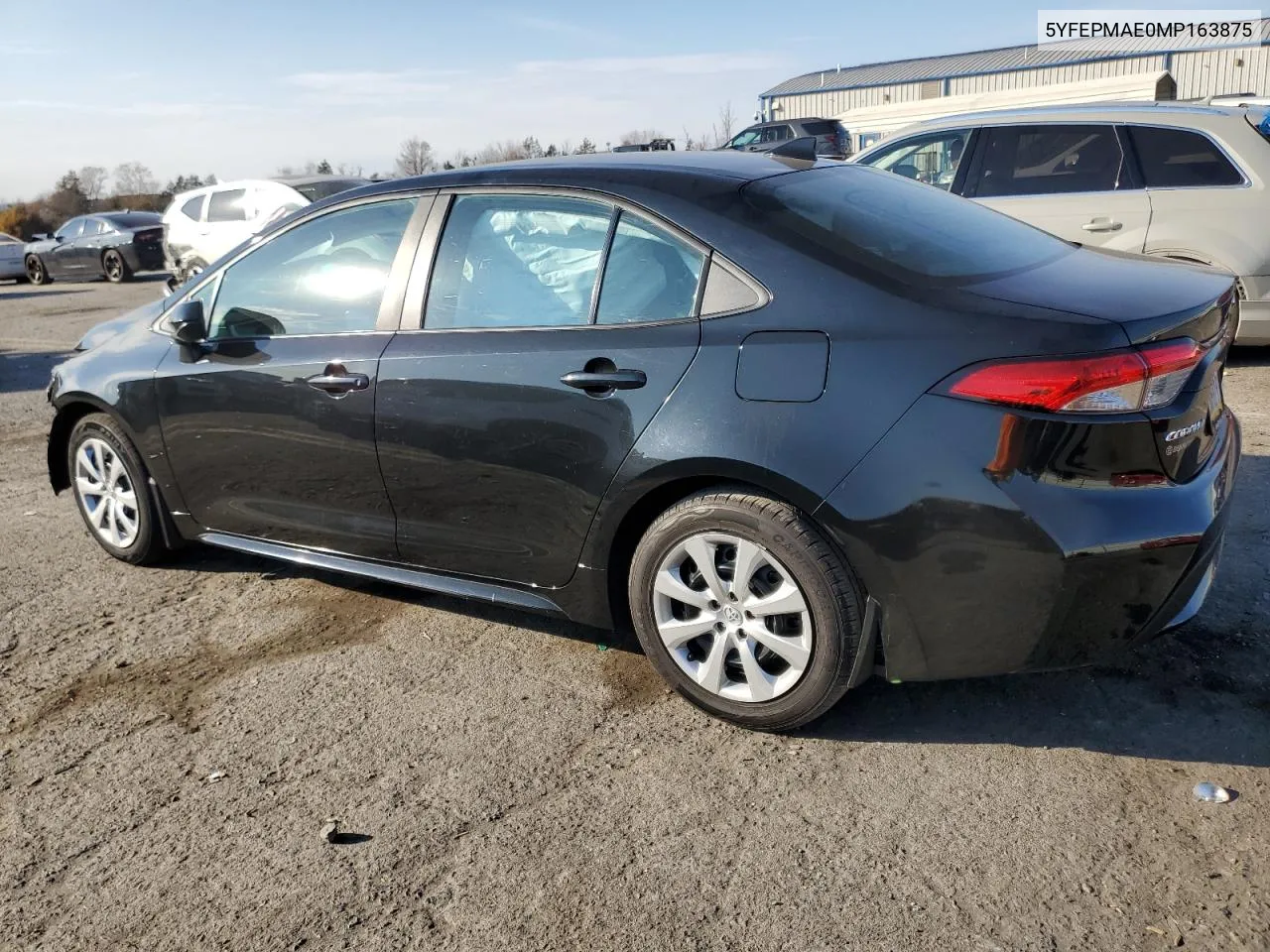 2021 Toyota Corolla Le VIN: 5YFEPMAE0MP163875 Lot: 78105934