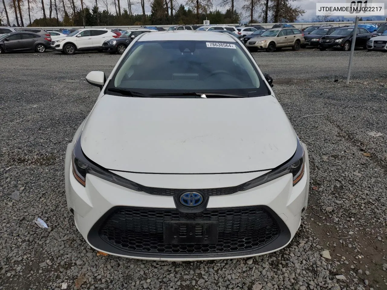 2021 Toyota Corolla Le VIN: JTDEAMDE1MJ022217 Lot: 78638564