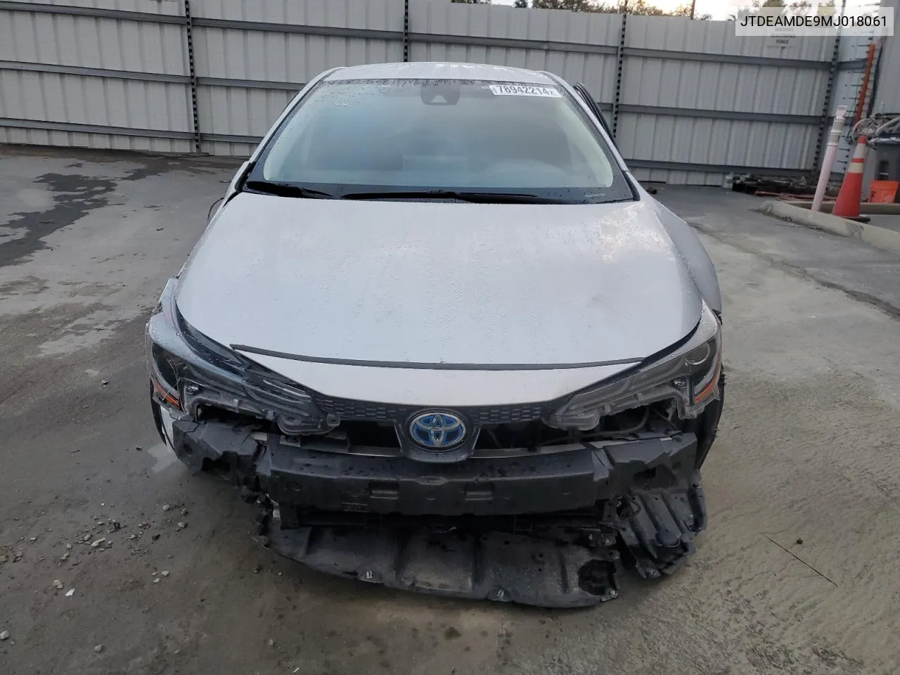 2021 Toyota Corolla Le VIN: JTDEAMDE9MJ018061 Lot: 78942214