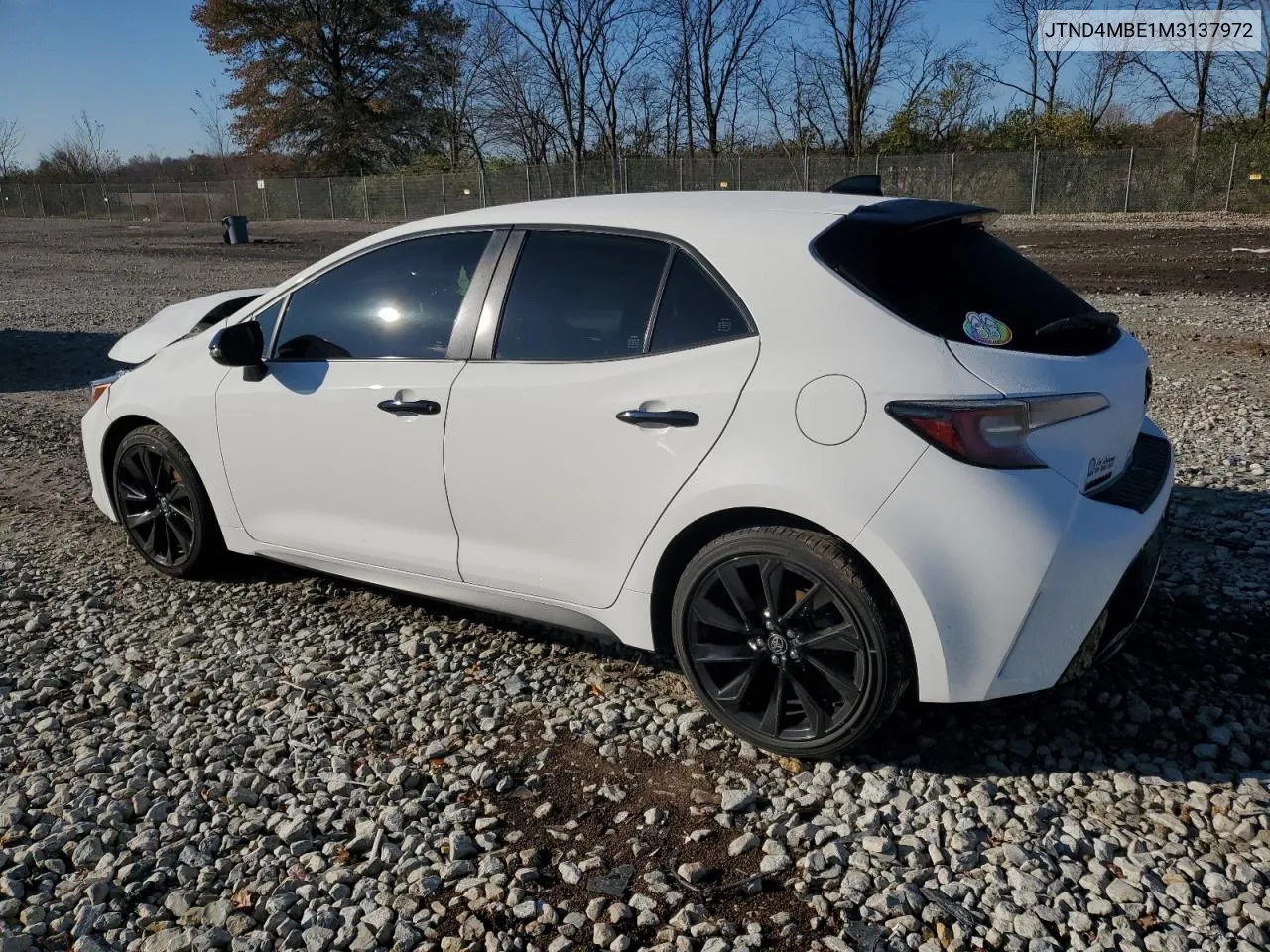 2021 Toyota Corolla Se VIN: JTND4MBE1M3137972 Lot: 79172994