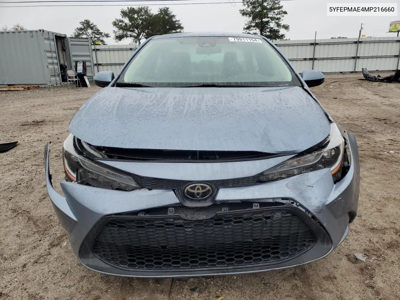 2021 Toyota Corolla Le VIN: 5YFEPMAE4MP216660 Lot: 79911154