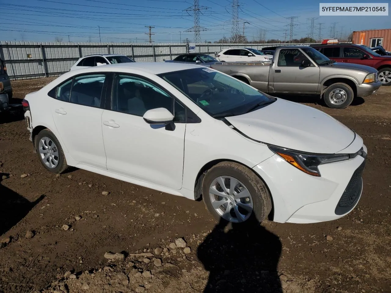 2021 Toyota Corolla Le VIN: 5YFEPMAE7MP210545 Lot: 79914954