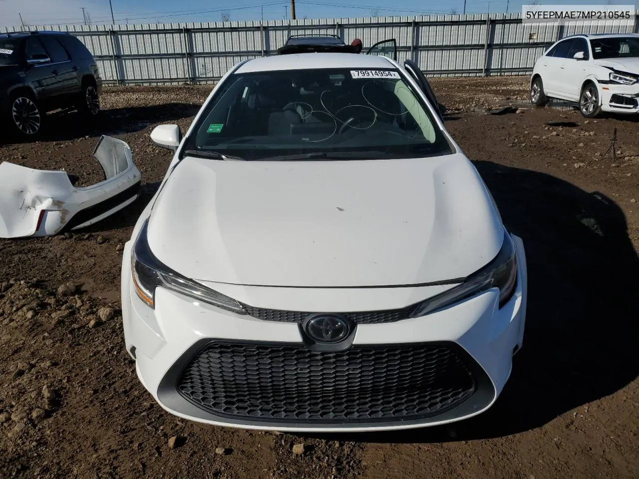 2021 Toyota Corolla Le VIN: 5YFEPMAE7MP210545 Lot: 79914954