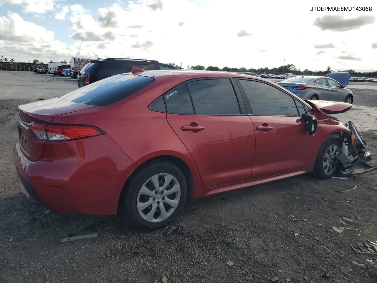 2021 Toyota Corolla Le VIN: JTDEPMAE8MJ143068 Lot: 80371674