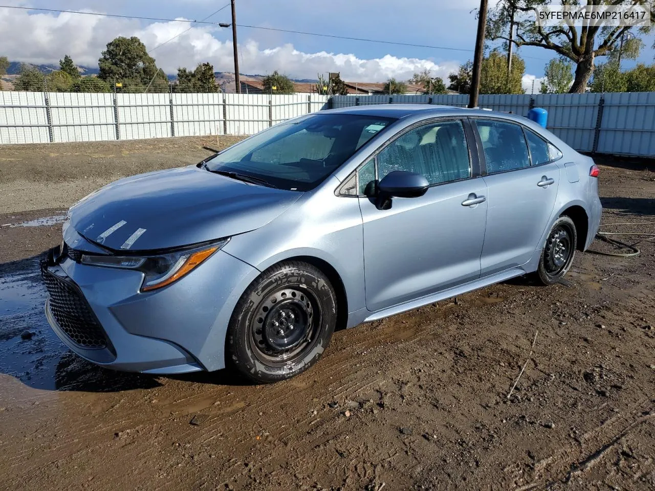 2021 Toyota Corolla Le VIN: 5YFEPMAE6MP216417 Lot: 80386114