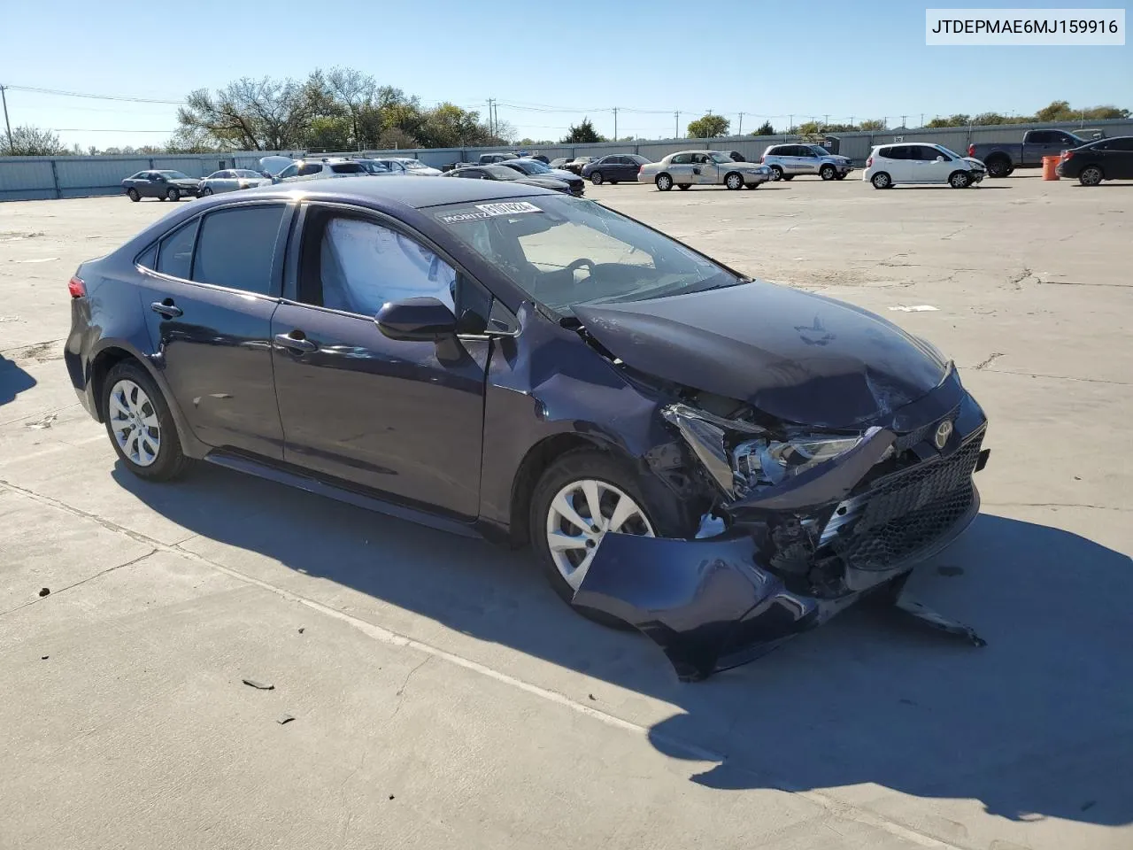 2021 Toyota Corolla Le VIN: JTDEPMAE6MJ159916 Lot: 81074224