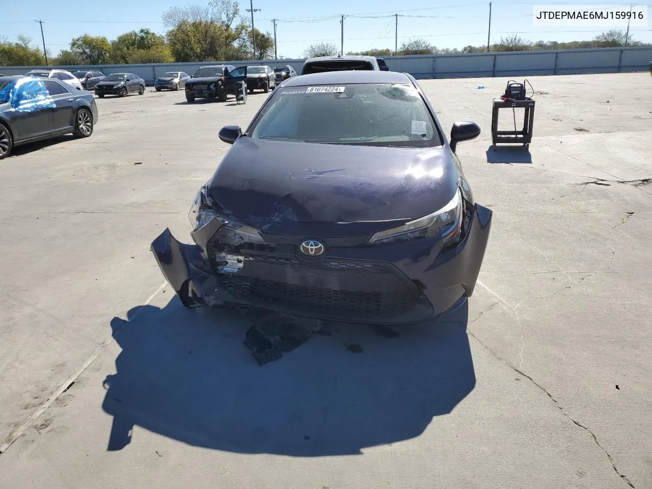 2021 Toyota Corolla Le VIN: JTDEPMAE6MJ159916 Lot: 81074224