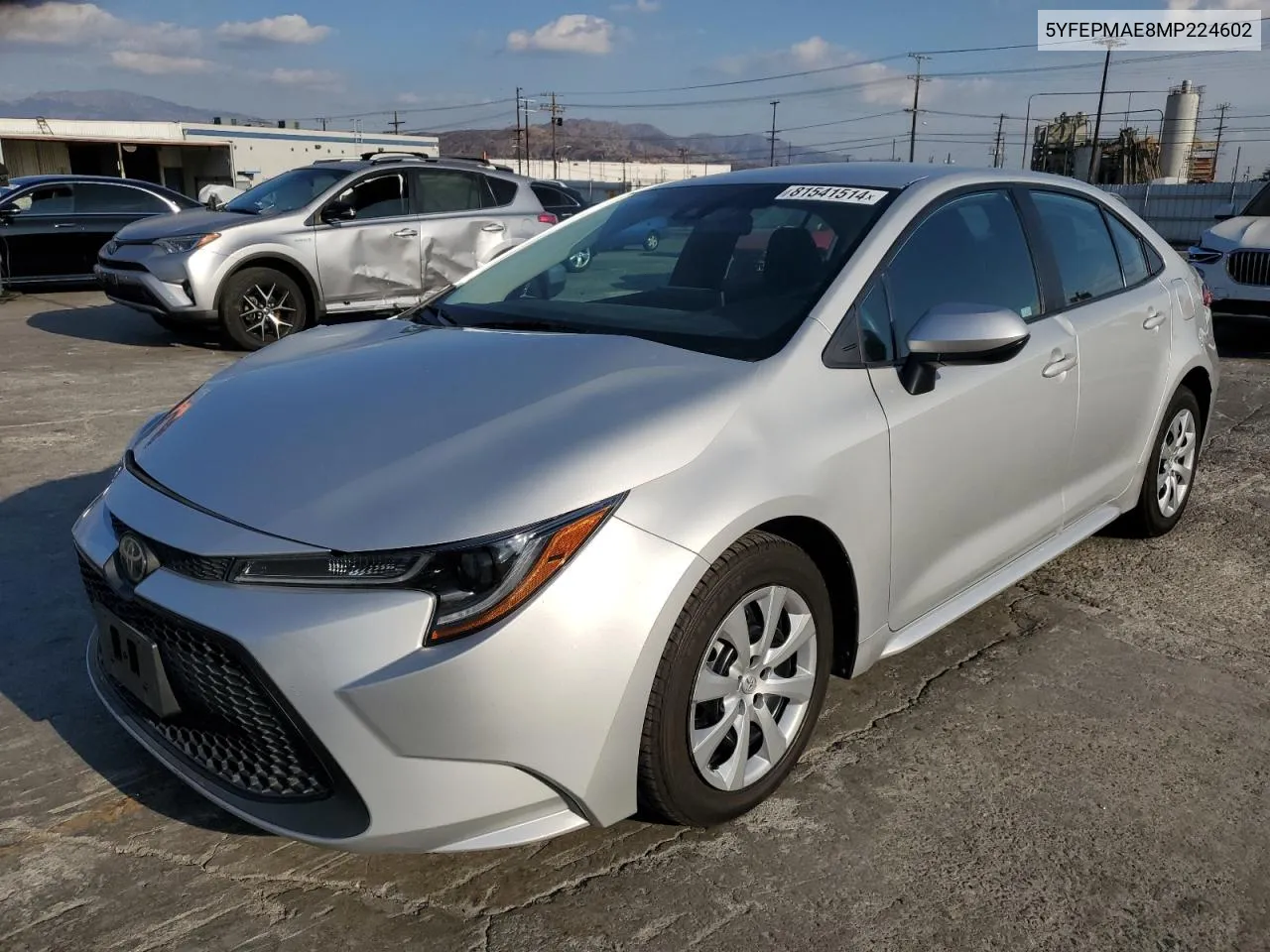 2021 Toyota Corolla Le VIN: 5YFEPMAE8MP224602 Lot: 81541514