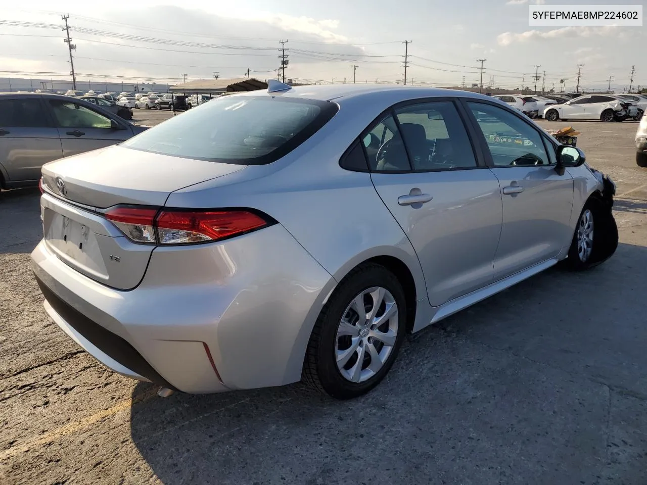 2021 Toyota Corolla Le VIN: 5YFEPMAE8MP224602 Lot: 81541514