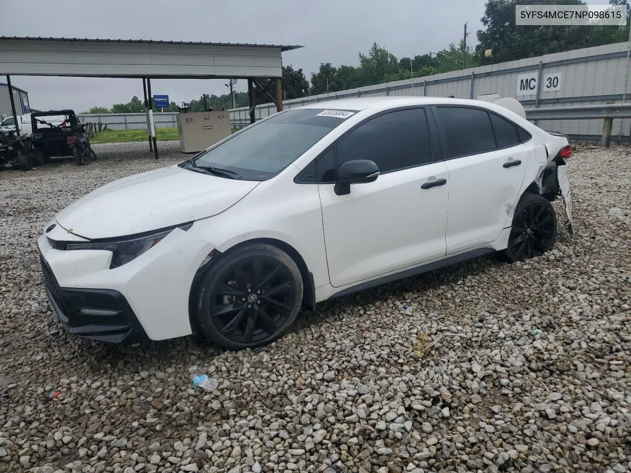 2022 Toyota Corolla Se VIN: 5YFS4MCE7NP098615 Lot: 53636864