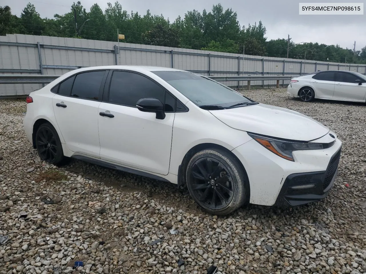 2022 Toyota Corolla Se VIN: 5YFS4MCE7NP098615 Lot: 53636864