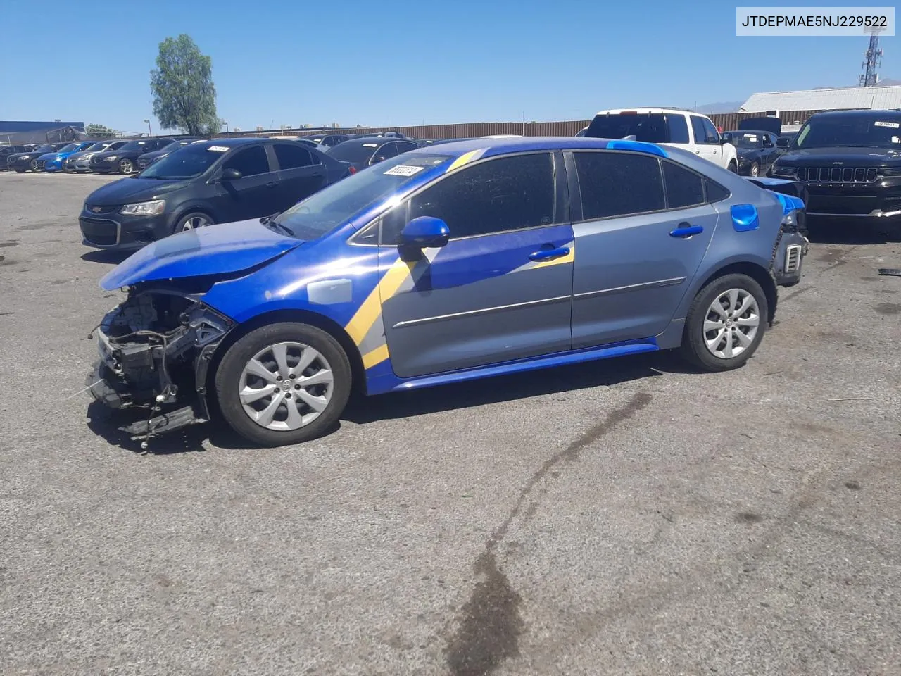 2022 Toyota Corolla Le VIN: JTDEPMAE5NJ229522 Lot: 55333514