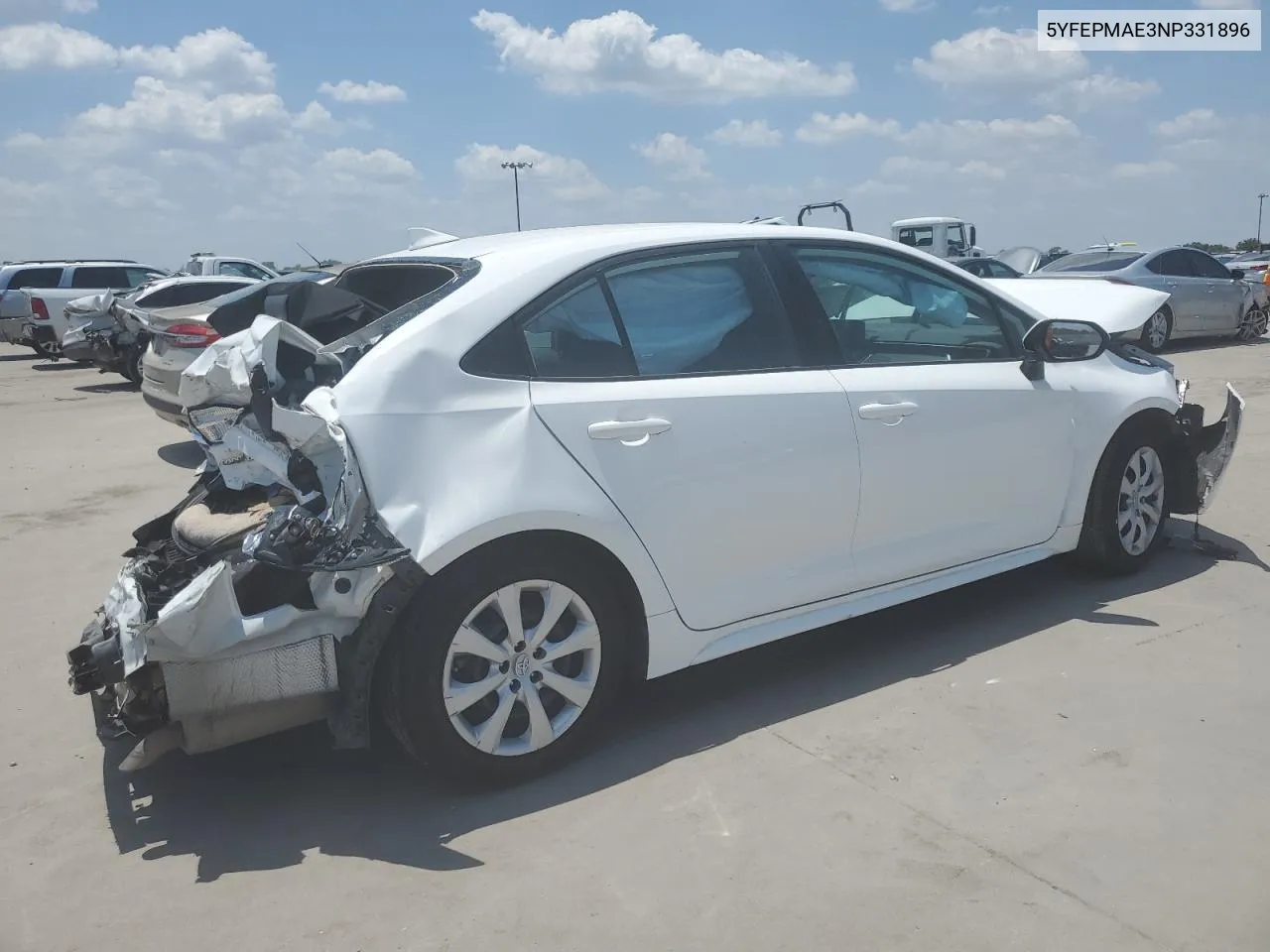 2022 Toyota Corolla Le VIN: 5YFEPMAE3NP331896 Lot: 62669574