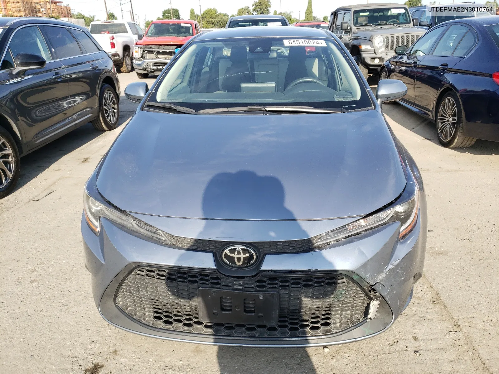 2022 Toyota Corolla Le VIN: JTDEPMAE2N3010764 Lot: 64510024