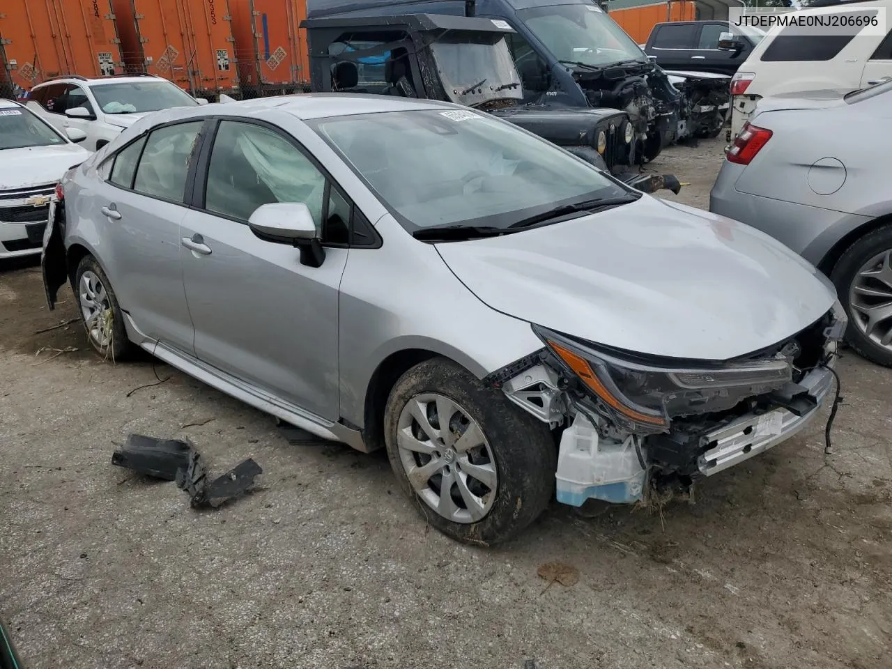 2022 Toyota Corolla Le VIN: JTDEPMAE0NJ206696 Lot: 65584894