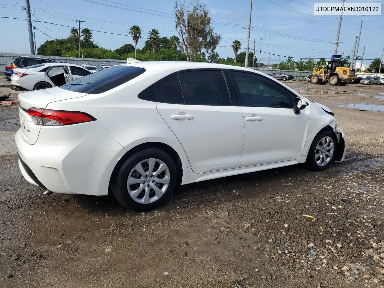 2022 Toyota Corolla Le VIN: JTDEPMAEXN3010172 Lot: 70483334