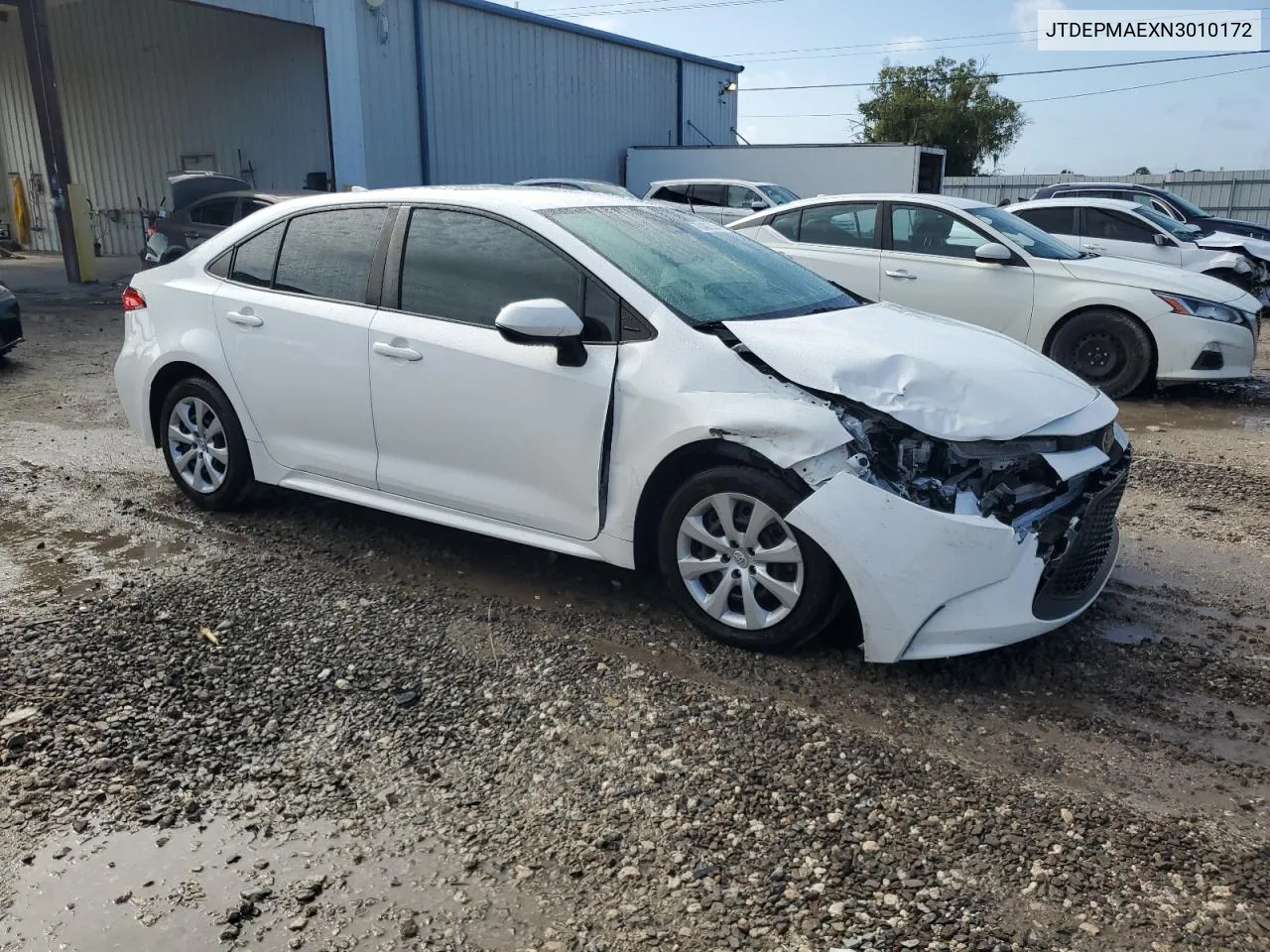 2022 Toyota Corolla Le VIN: JTDEPMAEXN3010172 Lot: 70483334