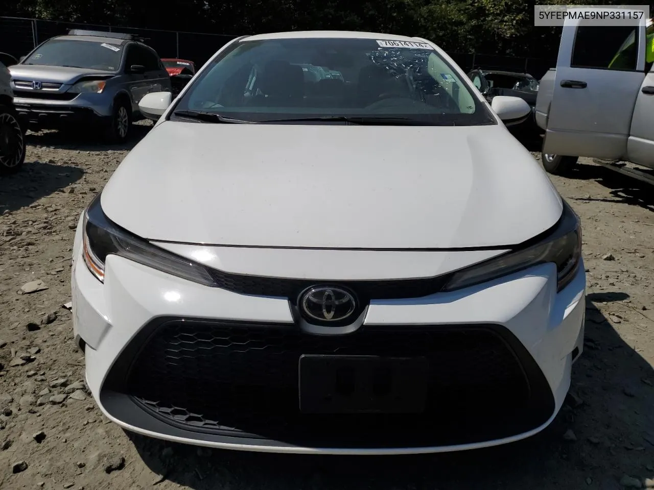 2022 Toyota Corolla Le VIN: 5YFEPMAE9NP331157 Lot: 70614114