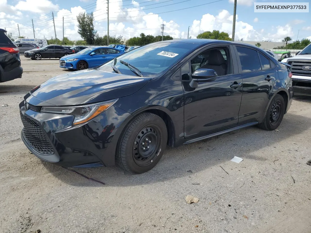 2022 Toyota Corolla Le VIN: 5YFEPMAEXNP377533 Lot: 70634194