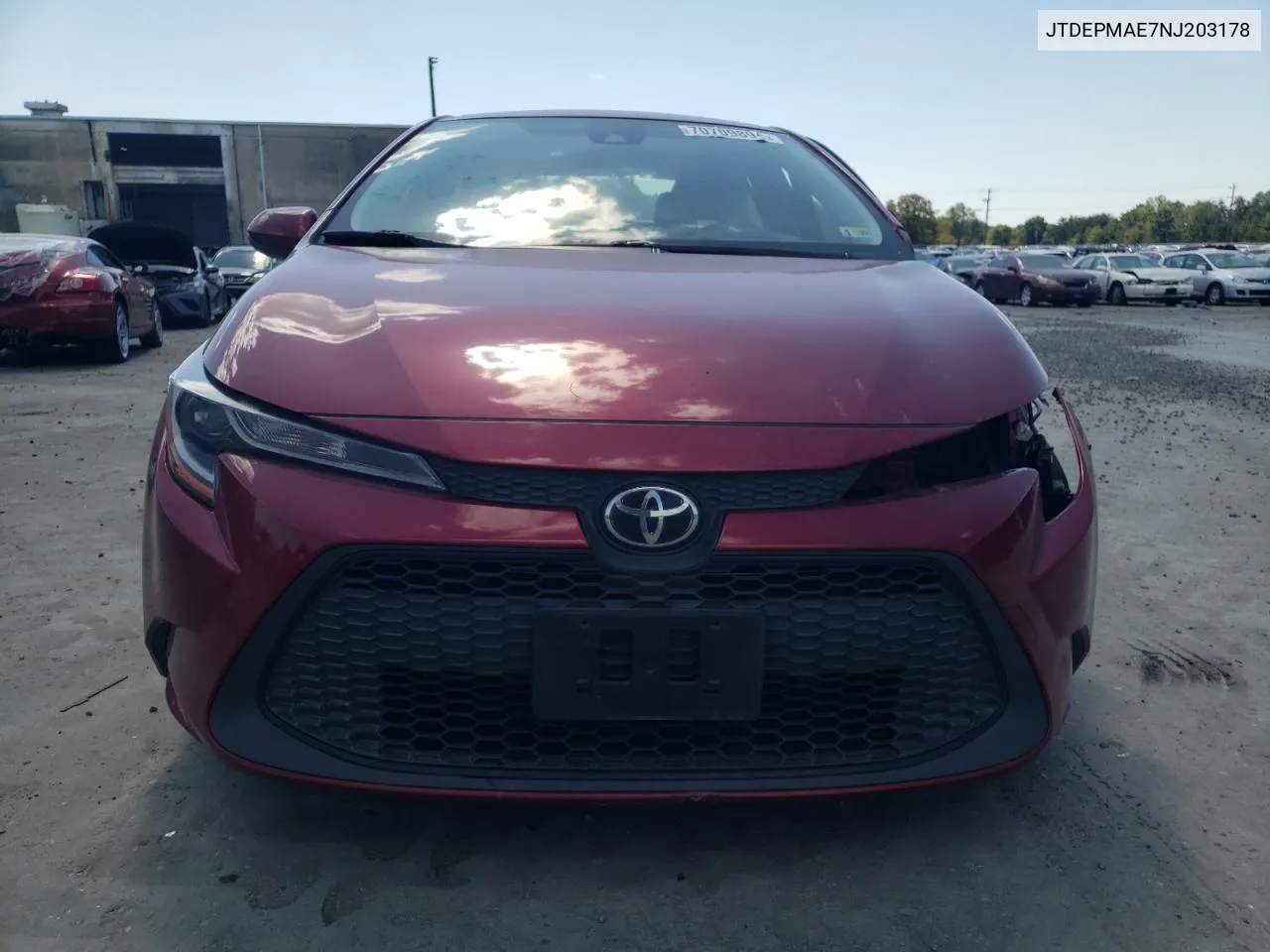 2022 Toyota Corolla Le VIN: JTDEPMAE7NJ203178 Lot: 70709894