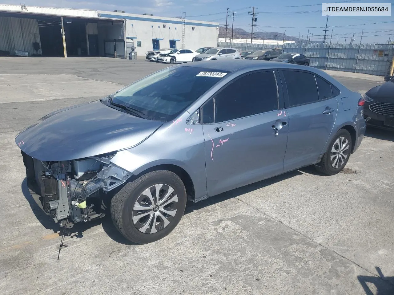 2022 Toyota Corolla Le VIN: JTDEAMDE8NJ055684 Lot: 70720344