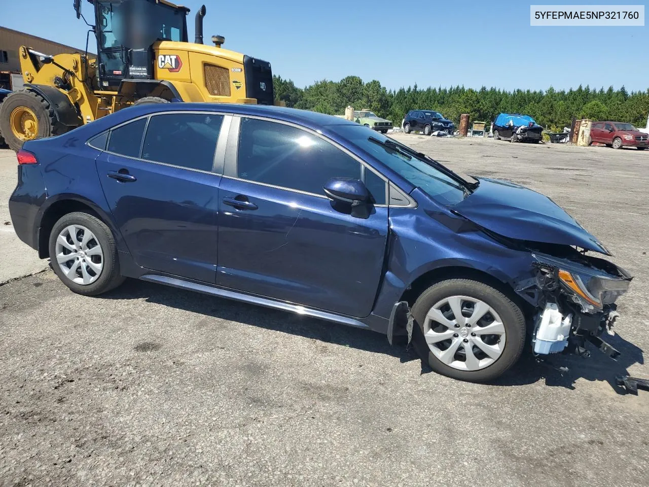 2022 Toyota Corolla Le VIN: 5YFEPMAE5NP321760 Lot: 70747084