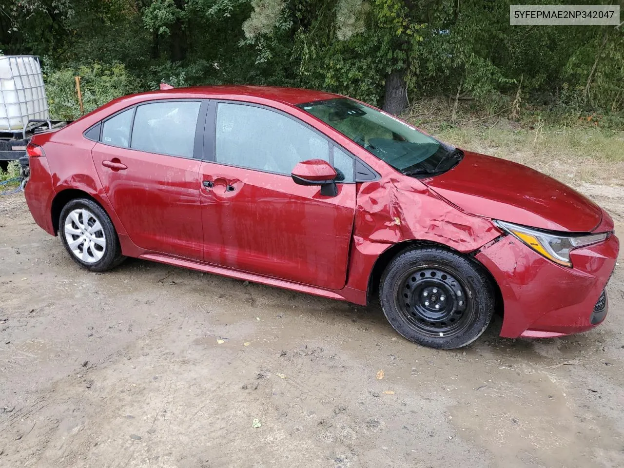 2022 Toyota Corolla Le VIN: 5YFEPMAE2NP342047 Lot: 70751404