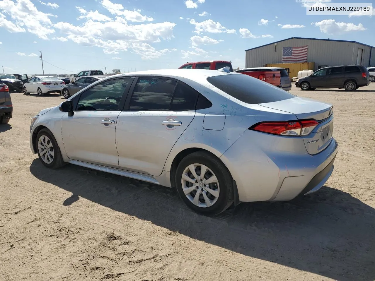 2022 Toyota Corolla Le VIN: JTDEPMAEXNJ229189 Lot: 70892664