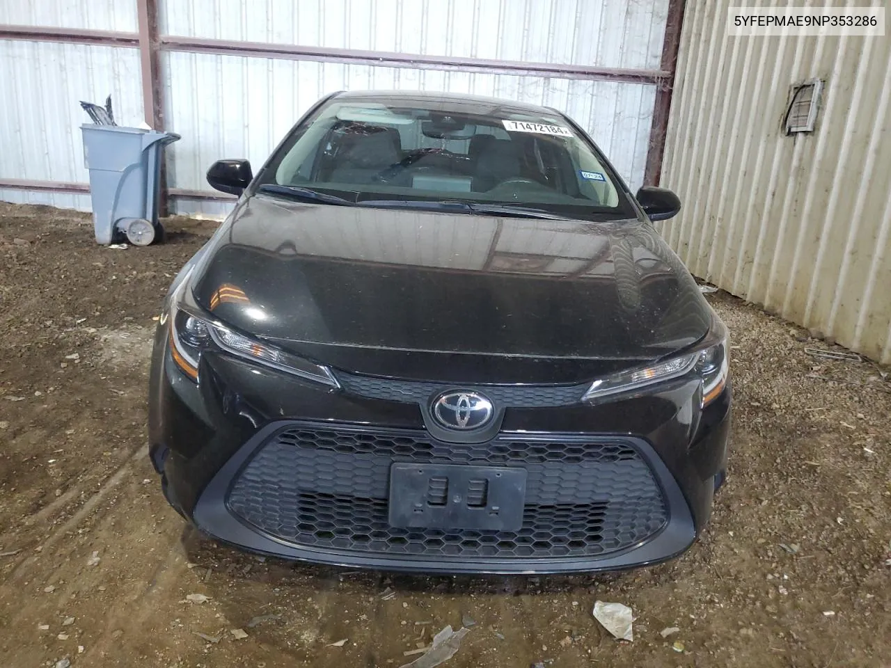 2022 Toyota Corolla Le VIN: 5YFEPMAE9NP353286 Lot: 71472184