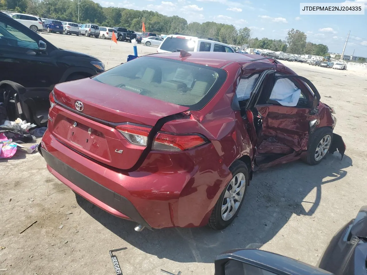 2022 Toyota Corolla Le VIN: JTDEPMAE2NJ204335 Lot: 71830144