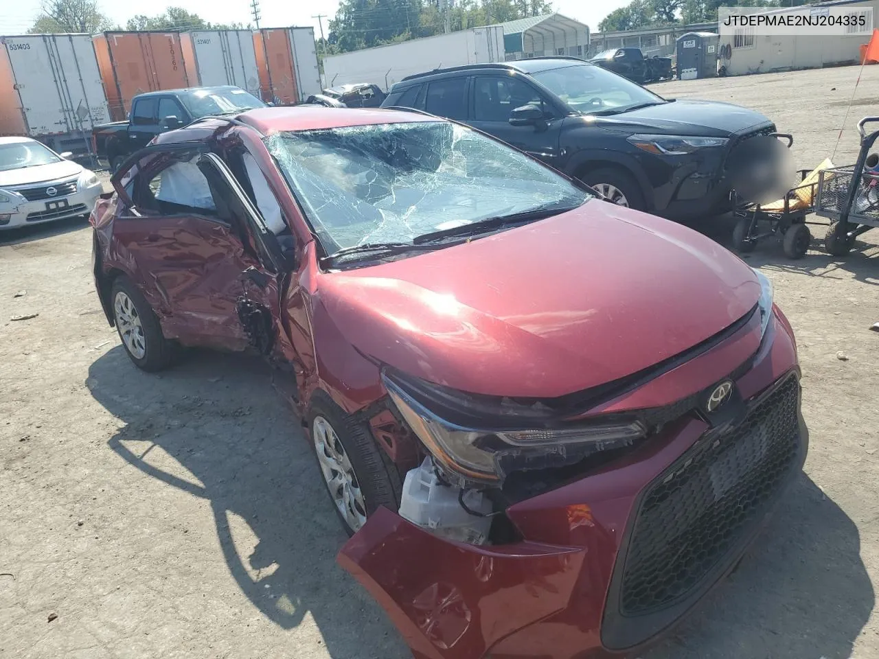 2022 Toyota Corolla Le VIN: JTDEPMAE2NJ204335 Lot: 71830144