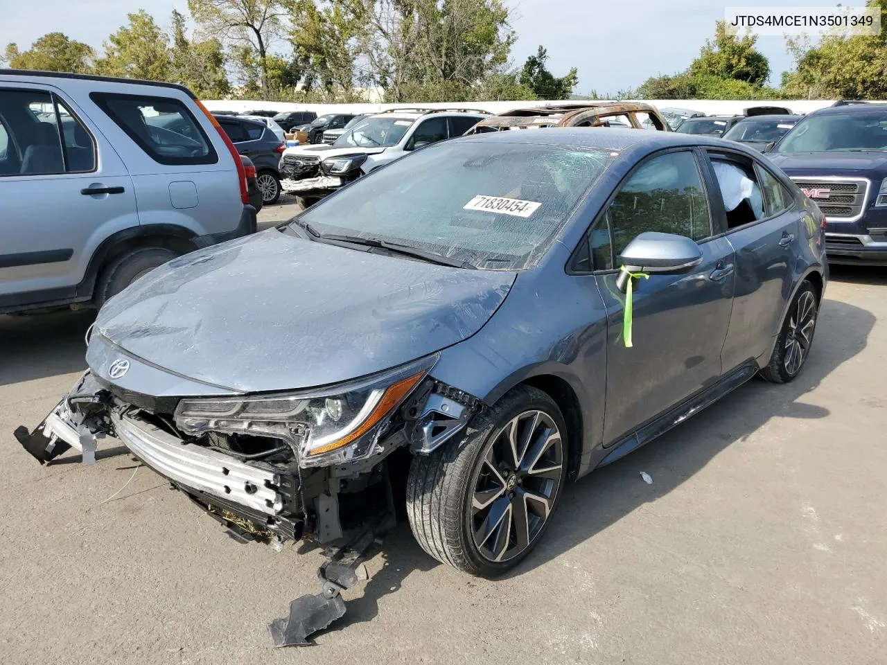 2022 Toyota Corolla Se VIN: JTDS4MCE1N3501349 Lot: 71830454