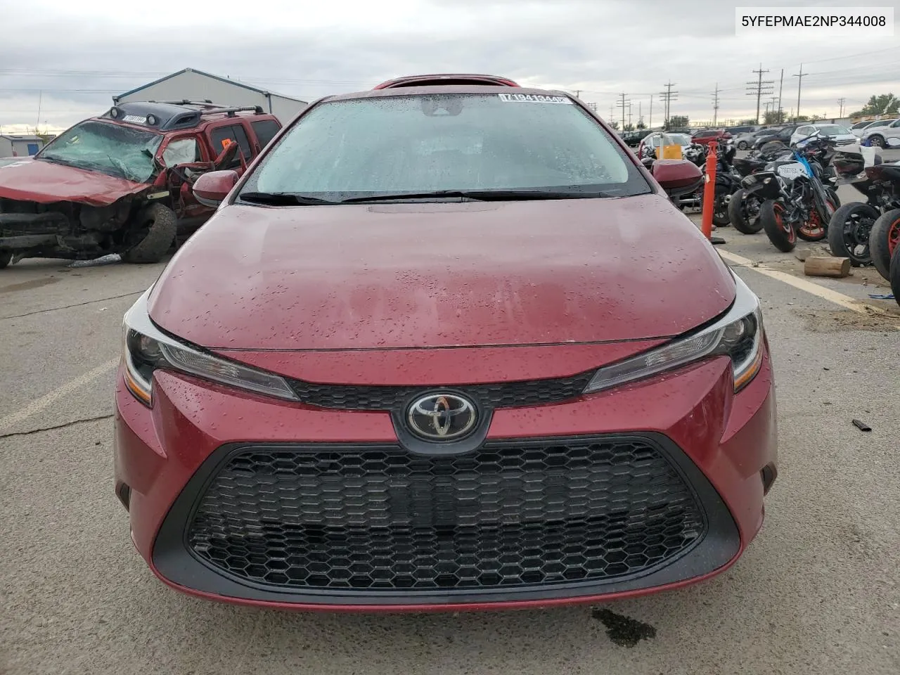 2022 Toyota Corolla Le VIN: 5YFEPMAE2NP344008 Lot: 71941344