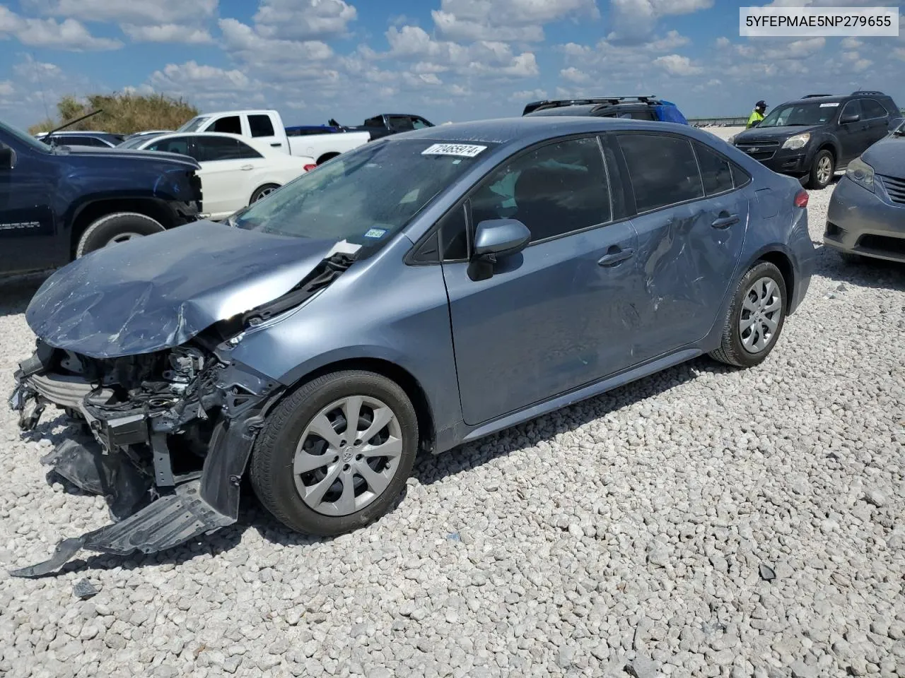 2022 Toyota Corolla Le VIN: 5YFEPMAE5NP279655 Lot: 72465974