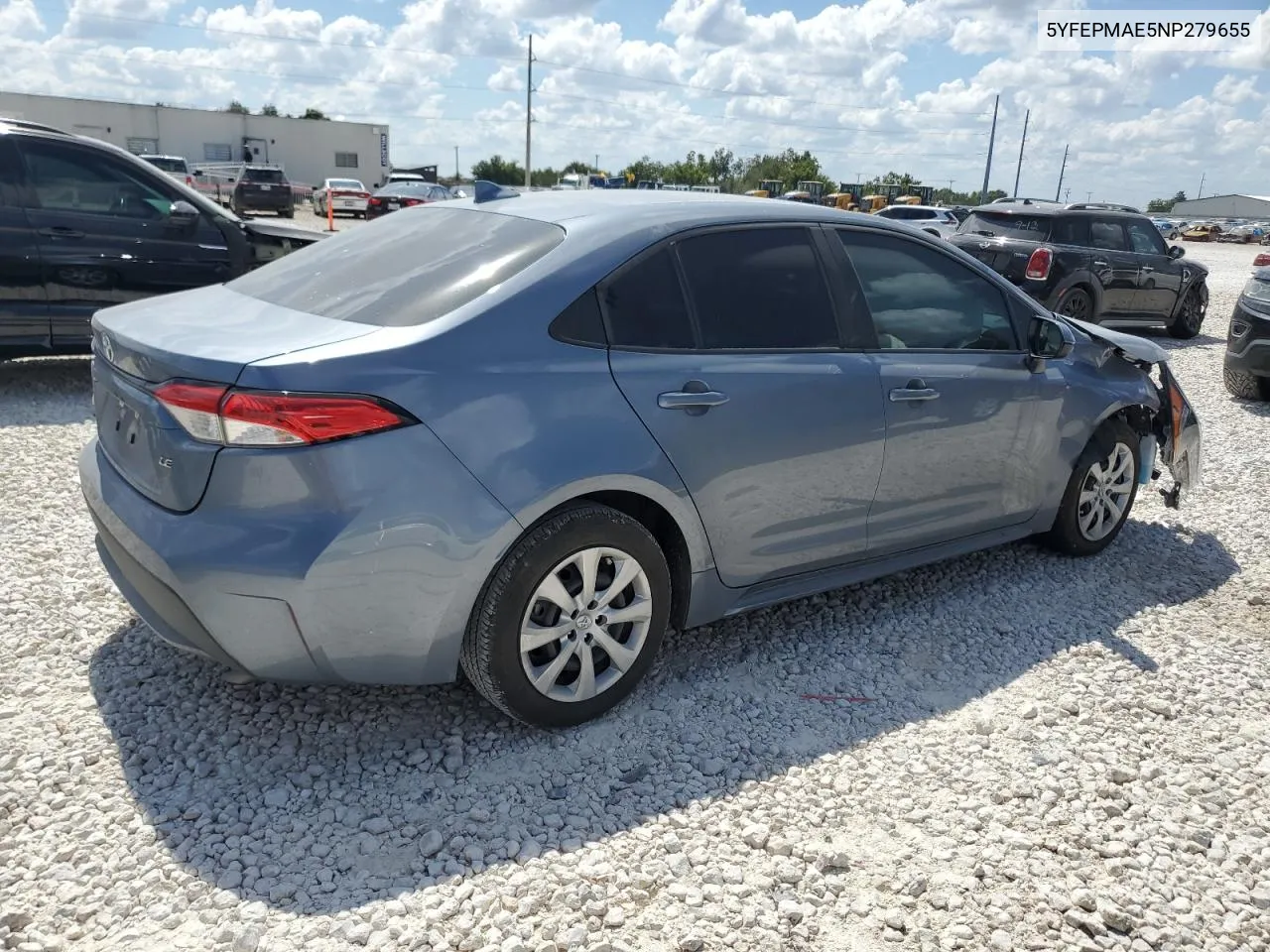 2022 Toyota Corolla Le VIN: 5YFEPMAE5NP279655 Lot: 72465974