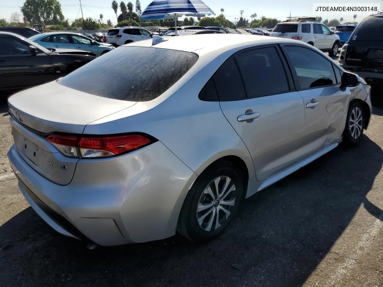 2022 Toyota Corolla Le VIN: JTDEAMDE4N3003148 Lot: 72927604