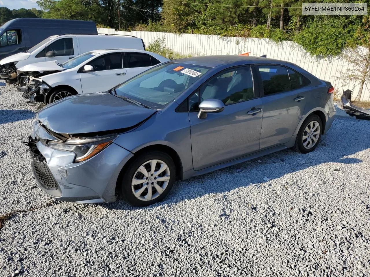 2022 Toyota Corolla Le VIN: 5YFEPMAE1NP360264 Lot: 72990964