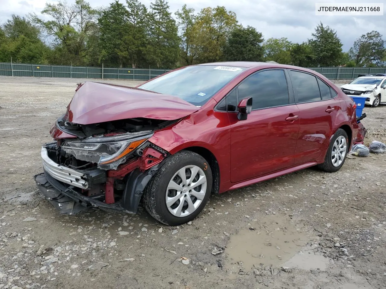 2022 Toyota Corolla Le VIN: JTDEPMAE9NJ211668 Lot: 73556074