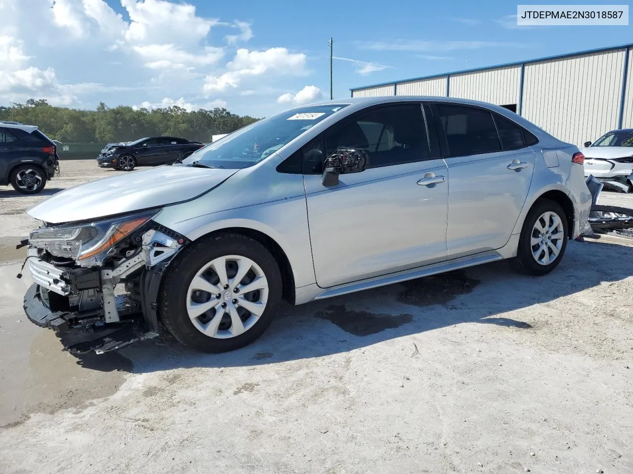 2022 Toyota Corolla Le VIN: JTDEPMAE2N3018587 Lot: 73567194