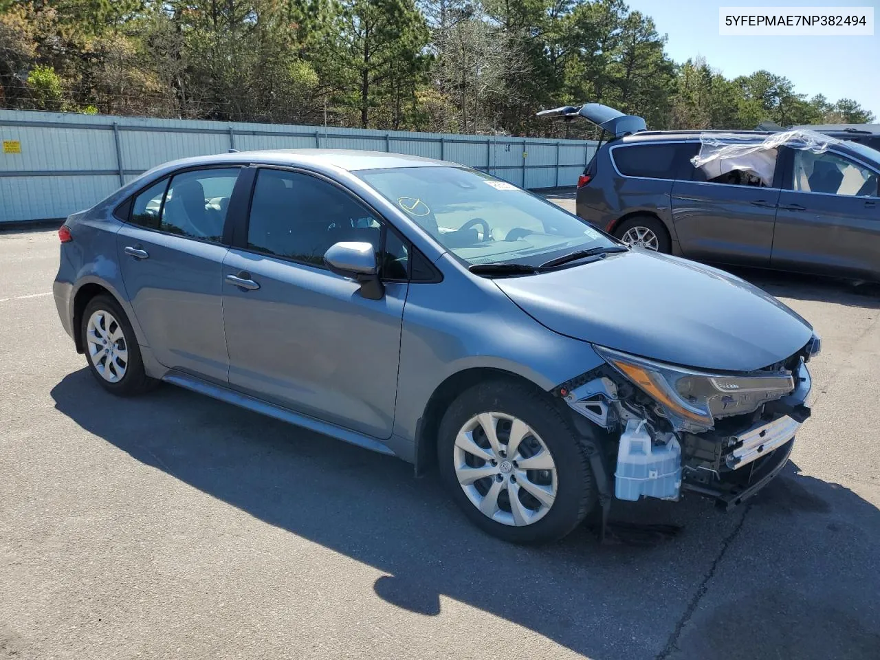 2022 Toyota Corolla Le VIN: 5YFEPMAE7NP382494 Lot: 74210754