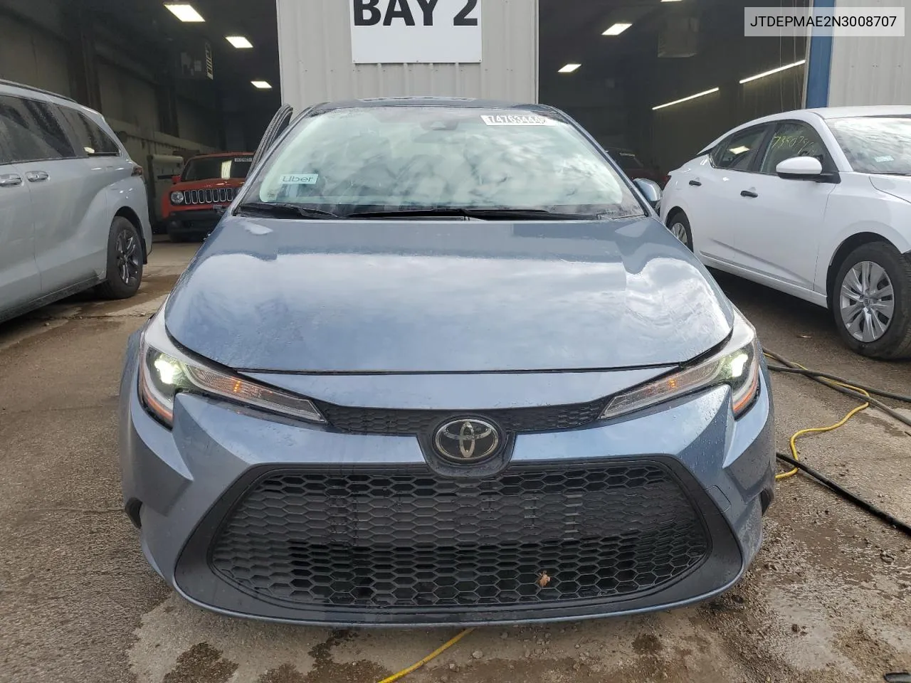 2022 Toyota Corolla Le VIN: JTDEPMAE2N3008707 Lot: 74763444