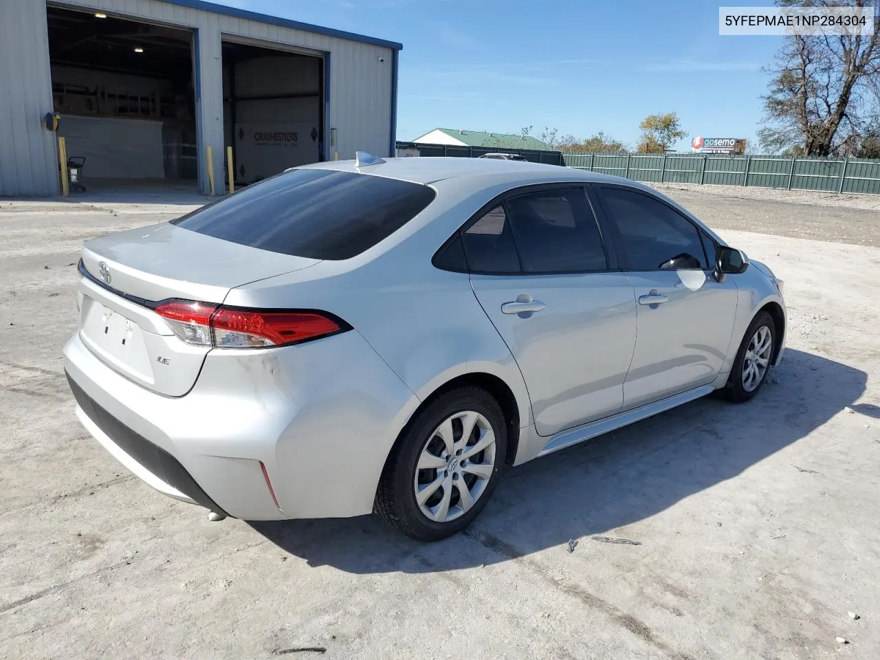 2022 Toyota Corolla Le VIN: 5YFEPMAE1NP284304 Lot: 74979954