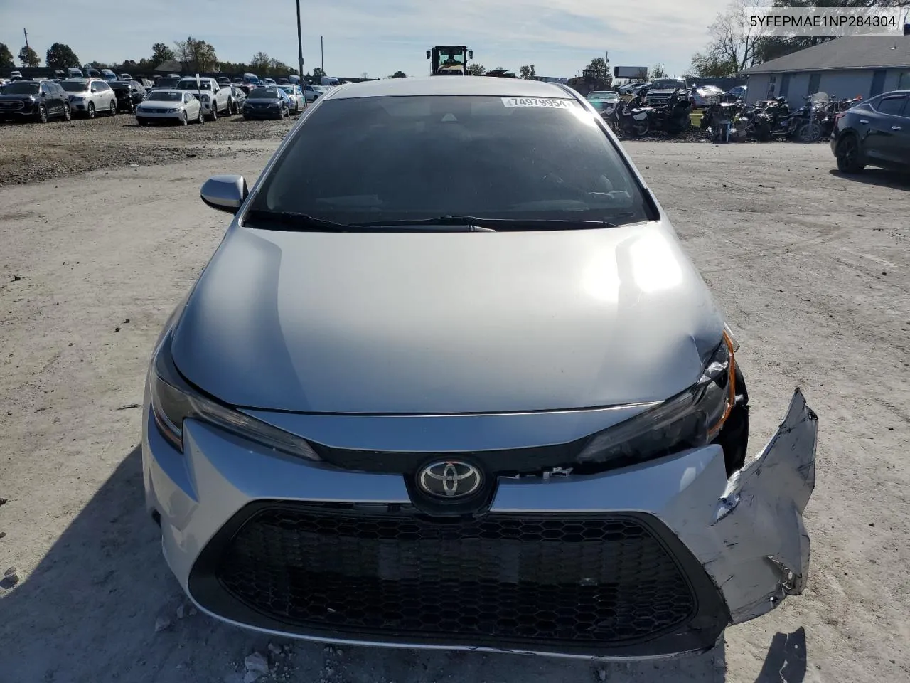 2022 Toyota Corolla Le VIN: 5YFEPMAE1NP284304 Lot: 74979954