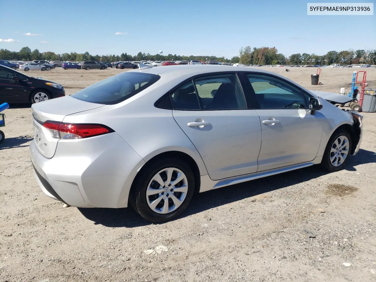 2022 Toyota Corolla Le VIN: 5YFEPMAE9NP313936 Lot: 75281104